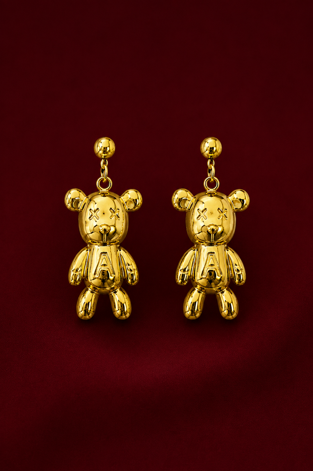 Teddy Bear Charm Drop Earrings