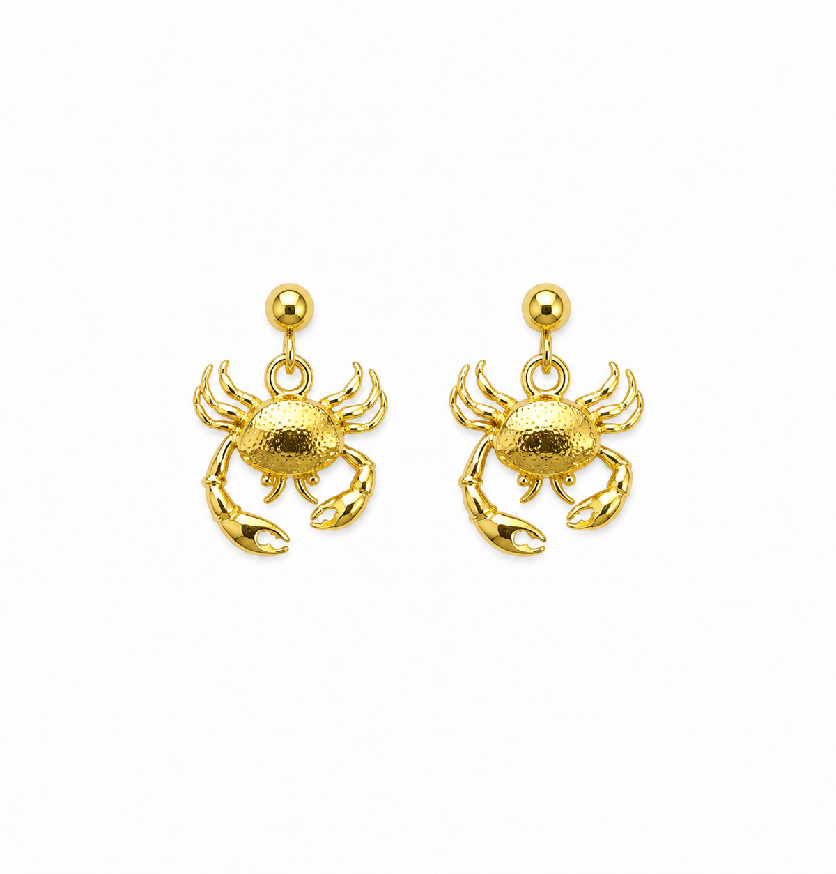 Crab Charm Drop Earrings