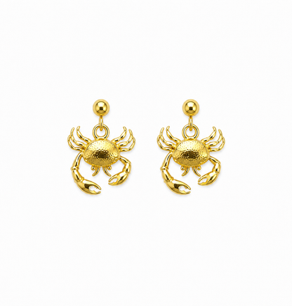 Crab Charm Drop Earrings