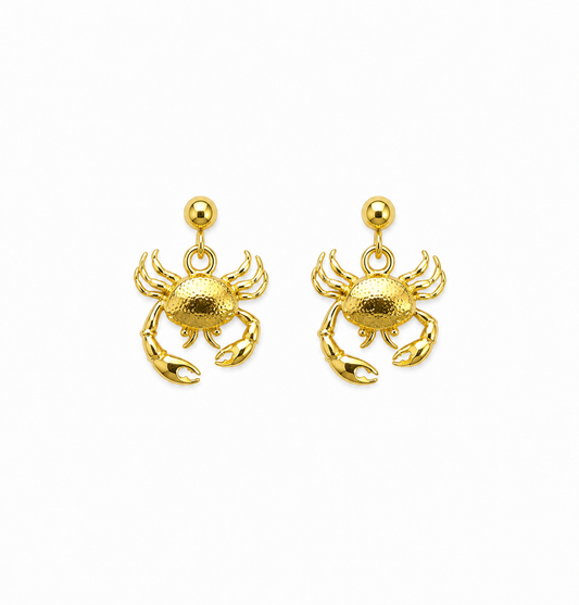 Crab Charm Drop Earrings
