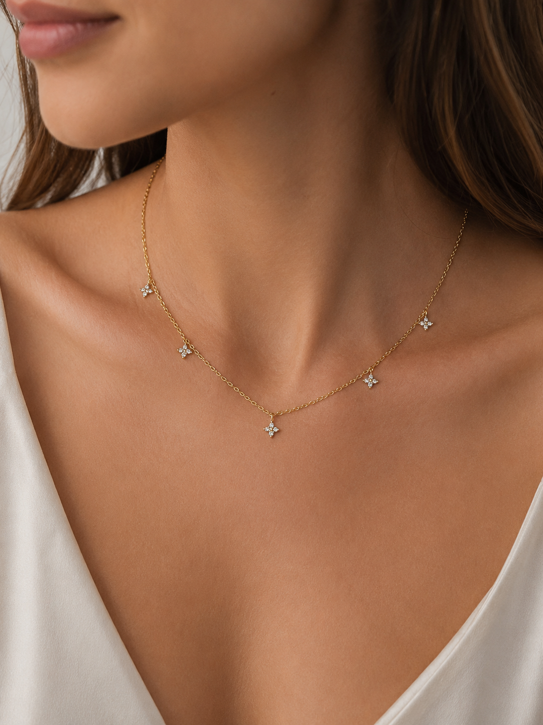 Tiny Star Station Necklace