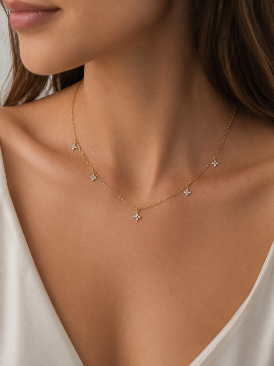 Tiny Star Station Necklace