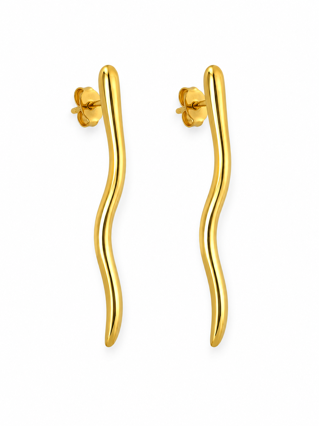 Wavy Bar Stud Earrings