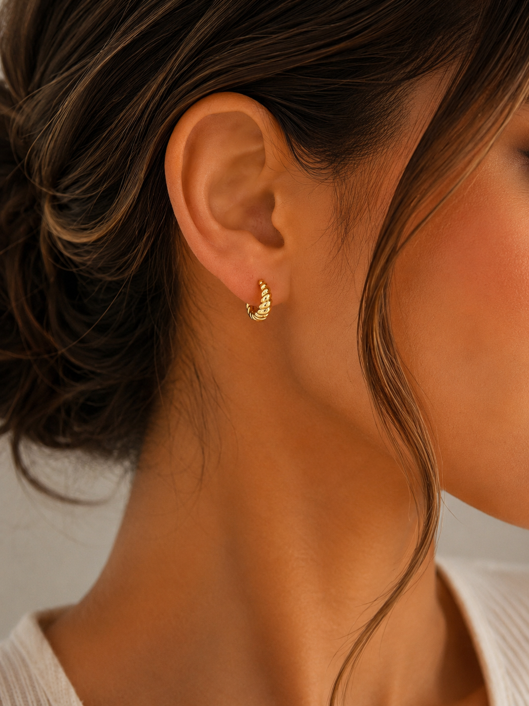 Open Croissant Hoop Earrings
