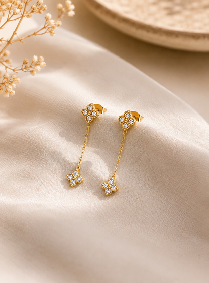 Clover Chain Drop Earrings