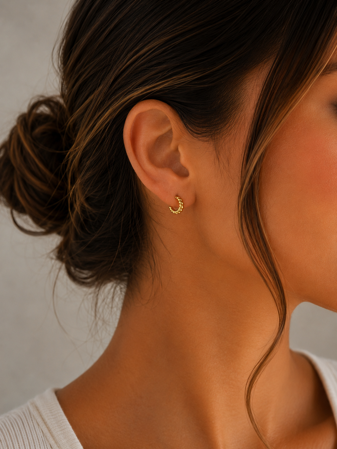 Open Croissant Hoop Earrings