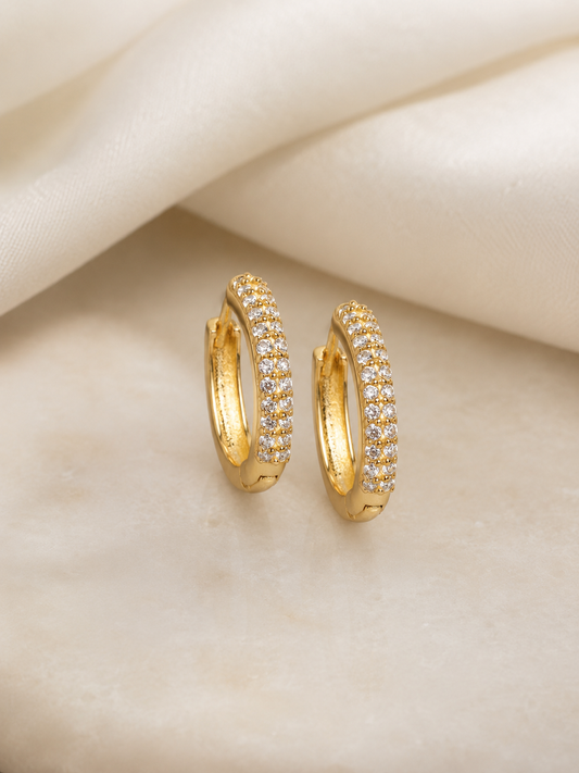 Pave Huggie Hoop Earrings