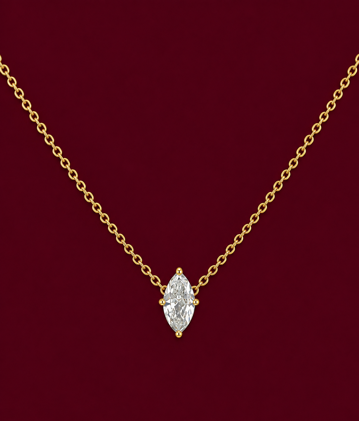 Marquise Crystal Pendant Necklace