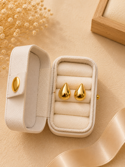 Sweet Gold Teardrop Stud Earrings