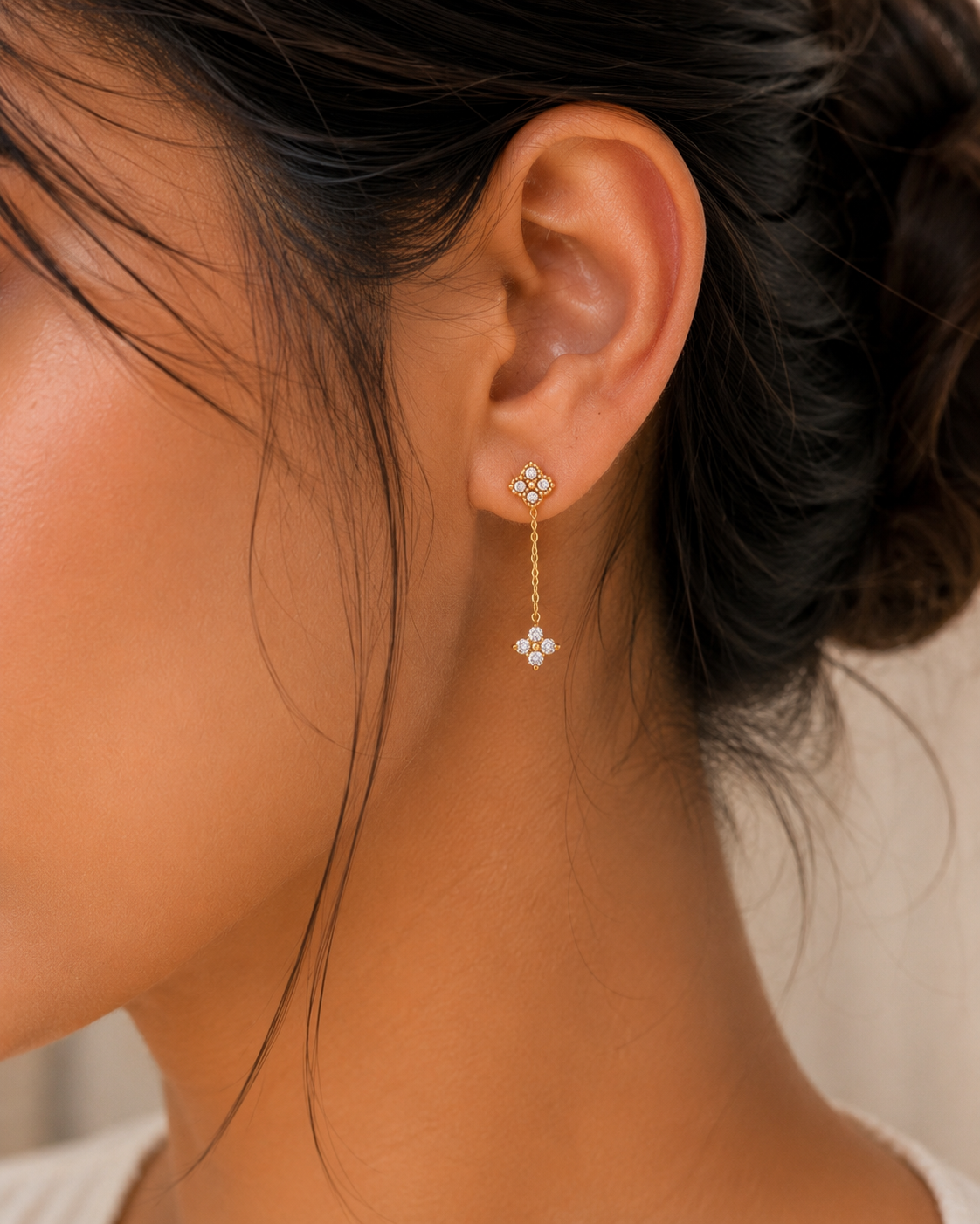 Clover Chain Drop Earrings