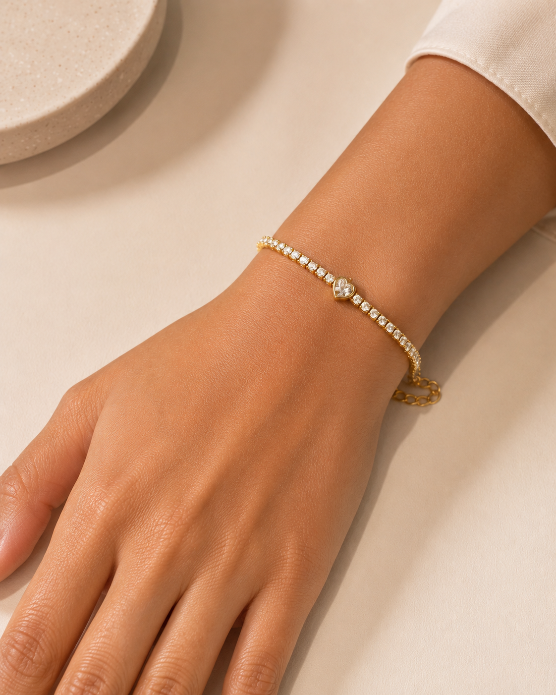 Heart Tennis Bracelet
