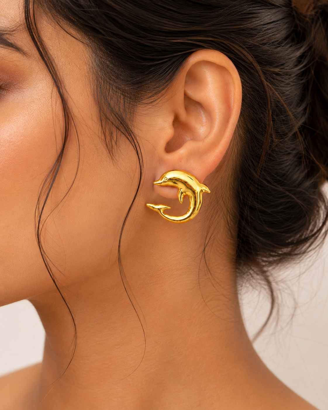 Dolphin Swirl Stud Earrings