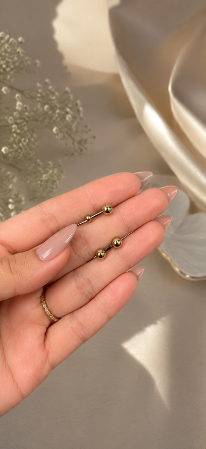 Gold Ball Helix Earrings