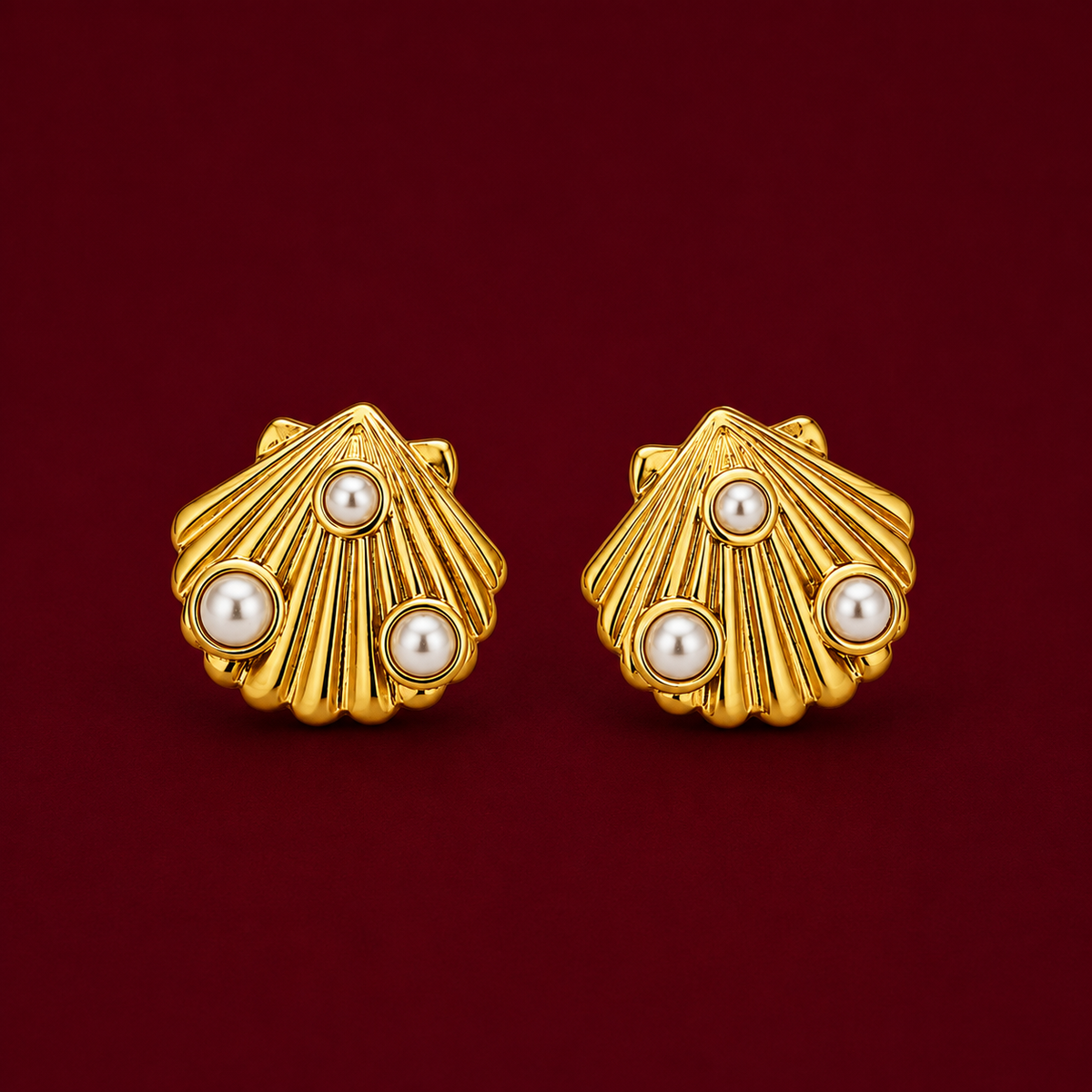 Pearl Shell Stud Earrings
