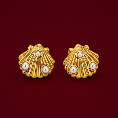Pearl Shell Stud Earrings