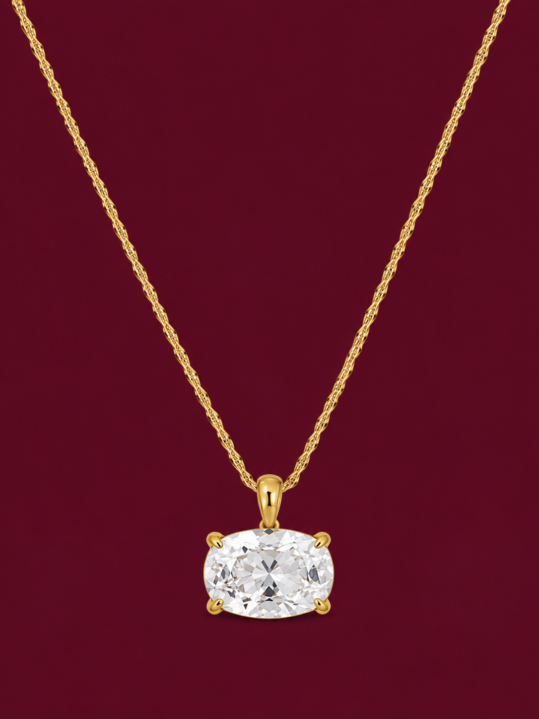 Solitaire Crystal Pendant Necklace