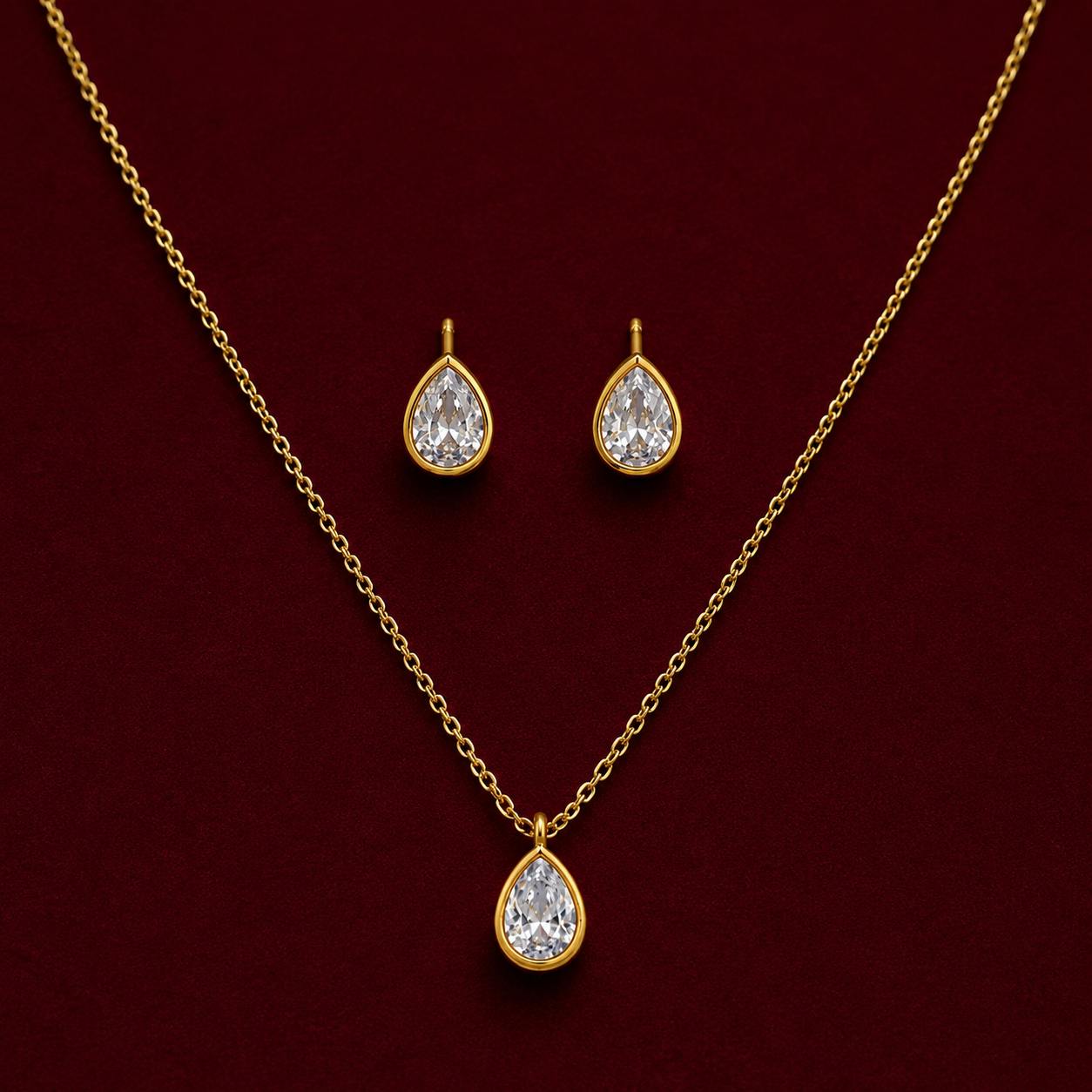 Teardrop Pendant Necklace Set