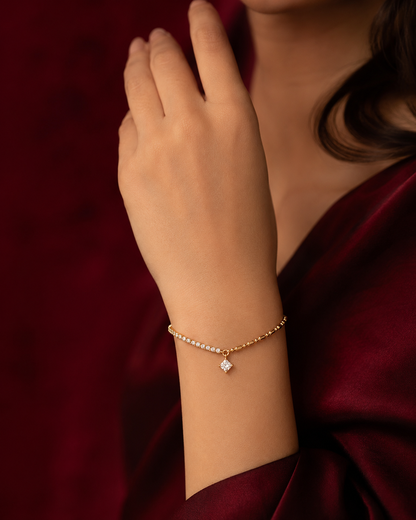 Princess Cut Charm Bracelet