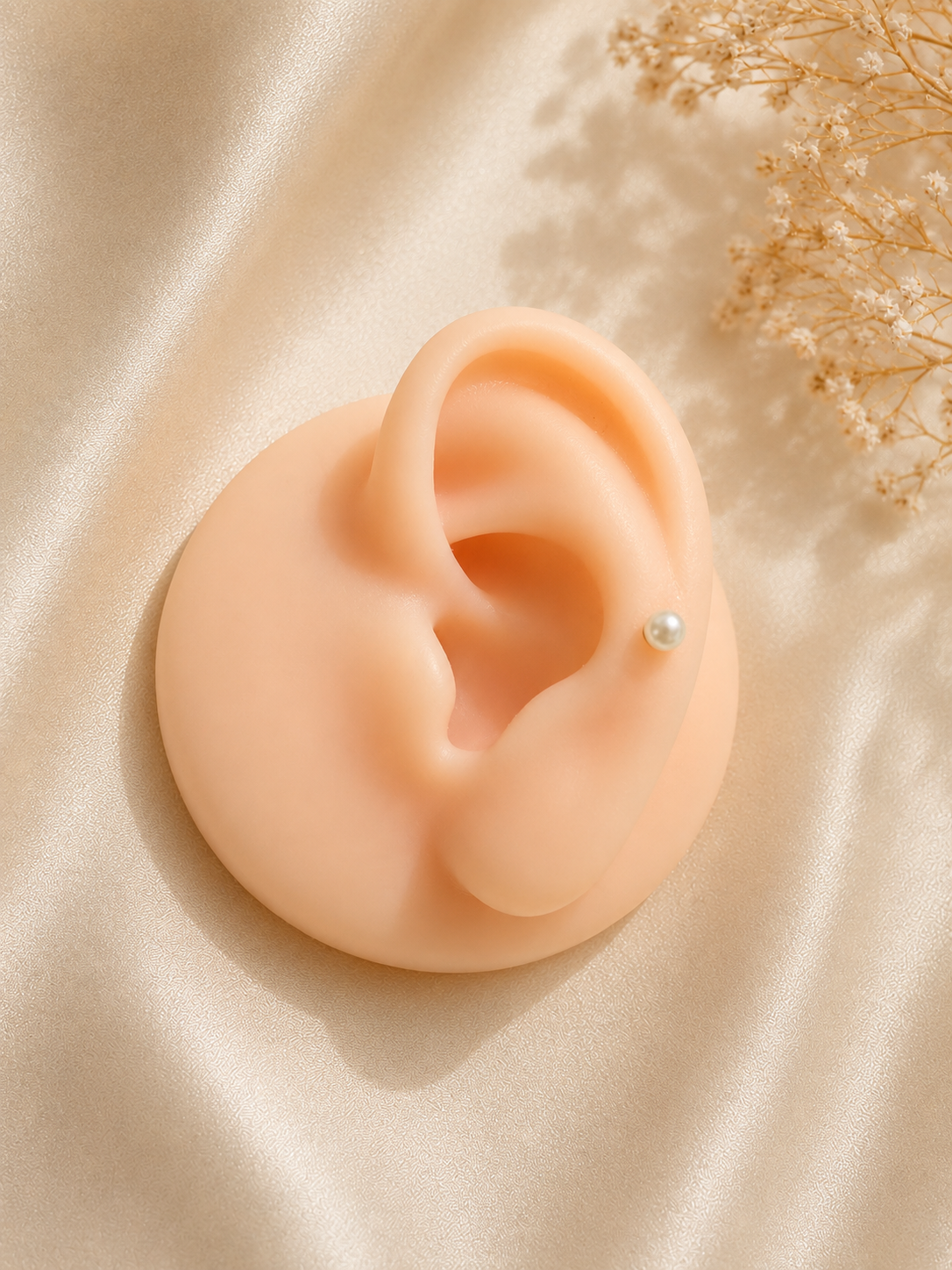 Tiny Pearl Helix Earrings