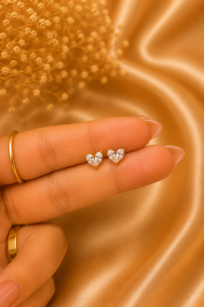 Heart Stone Helix Earrings