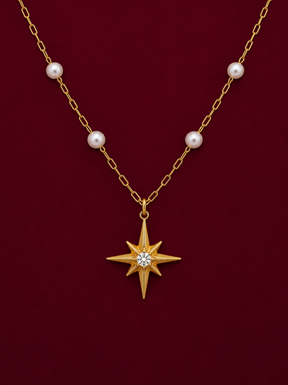 Pearl Star Pendant Necklace