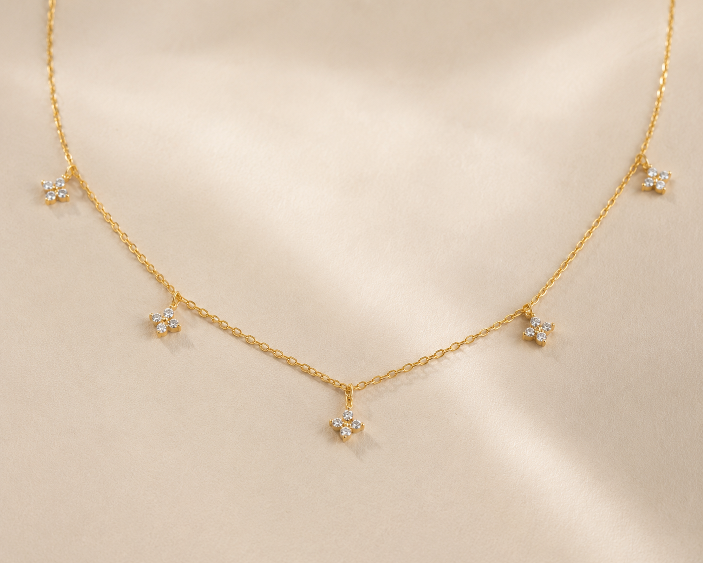 Tiny Star Station Necklace