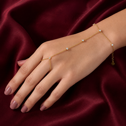 CZ Stone Hath Phool Bracelet