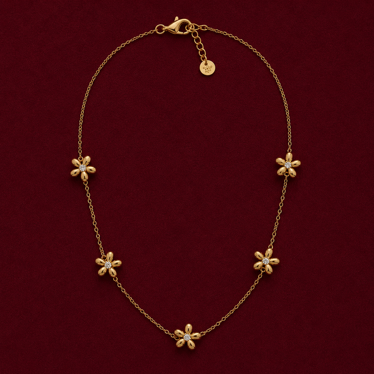Daisy Flower Station Necklace