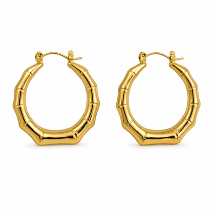 Bamboo Hoop Earrings