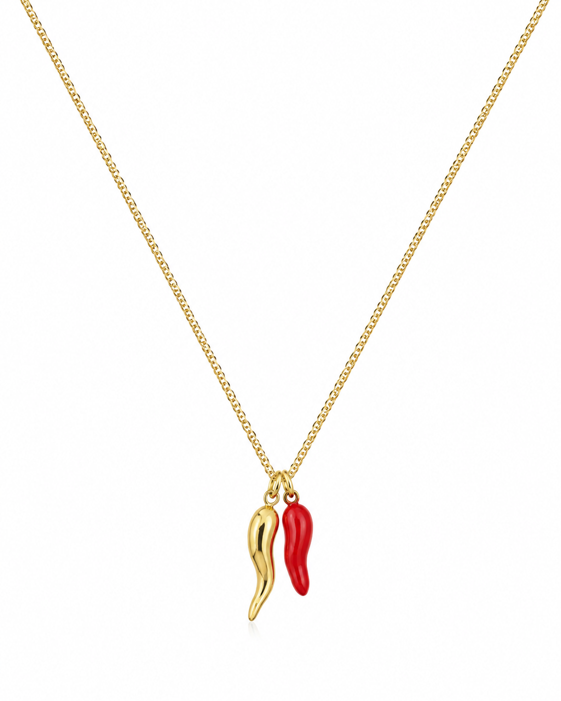 Double Chili Pepper Charm Necklace