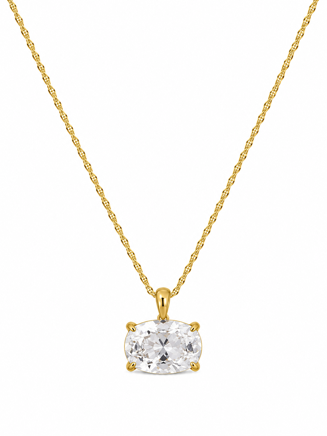 Solitaire Crystal Pendant Necklace
