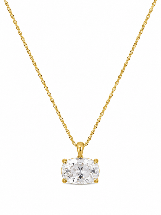 Solitaire Crystal Pendant Necklace