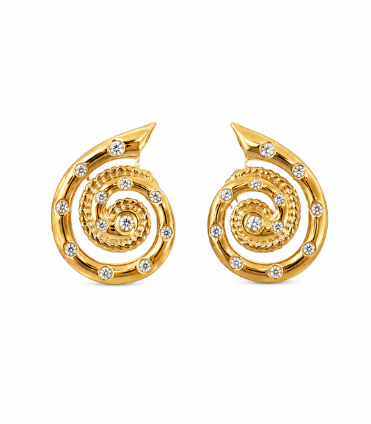 Spiral Crystal Stud Earrings