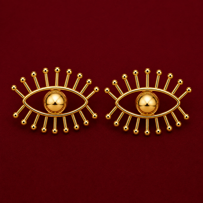 Eyelash Evil Eye Stud Earrings
