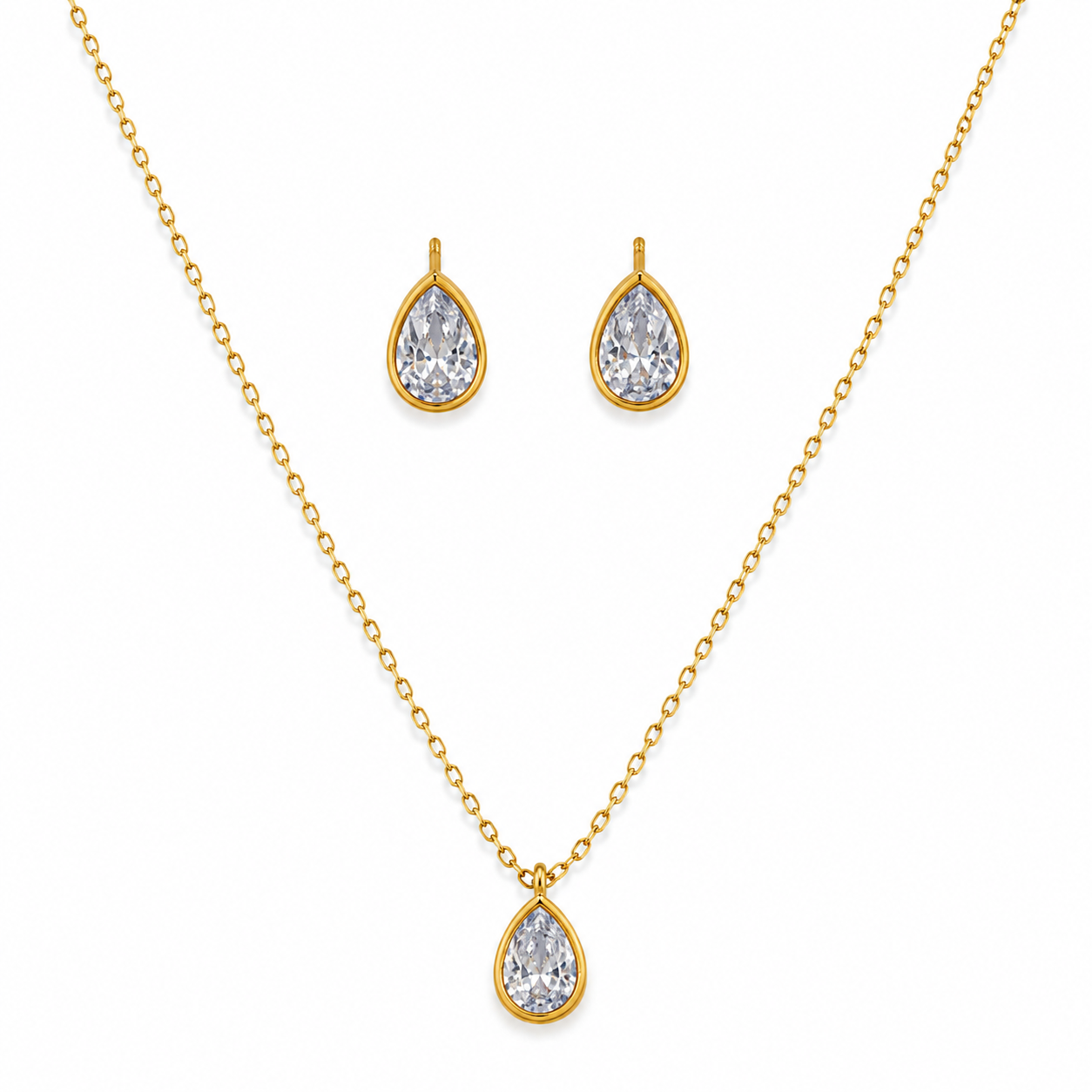 Teardrop Pendant Necklace Set