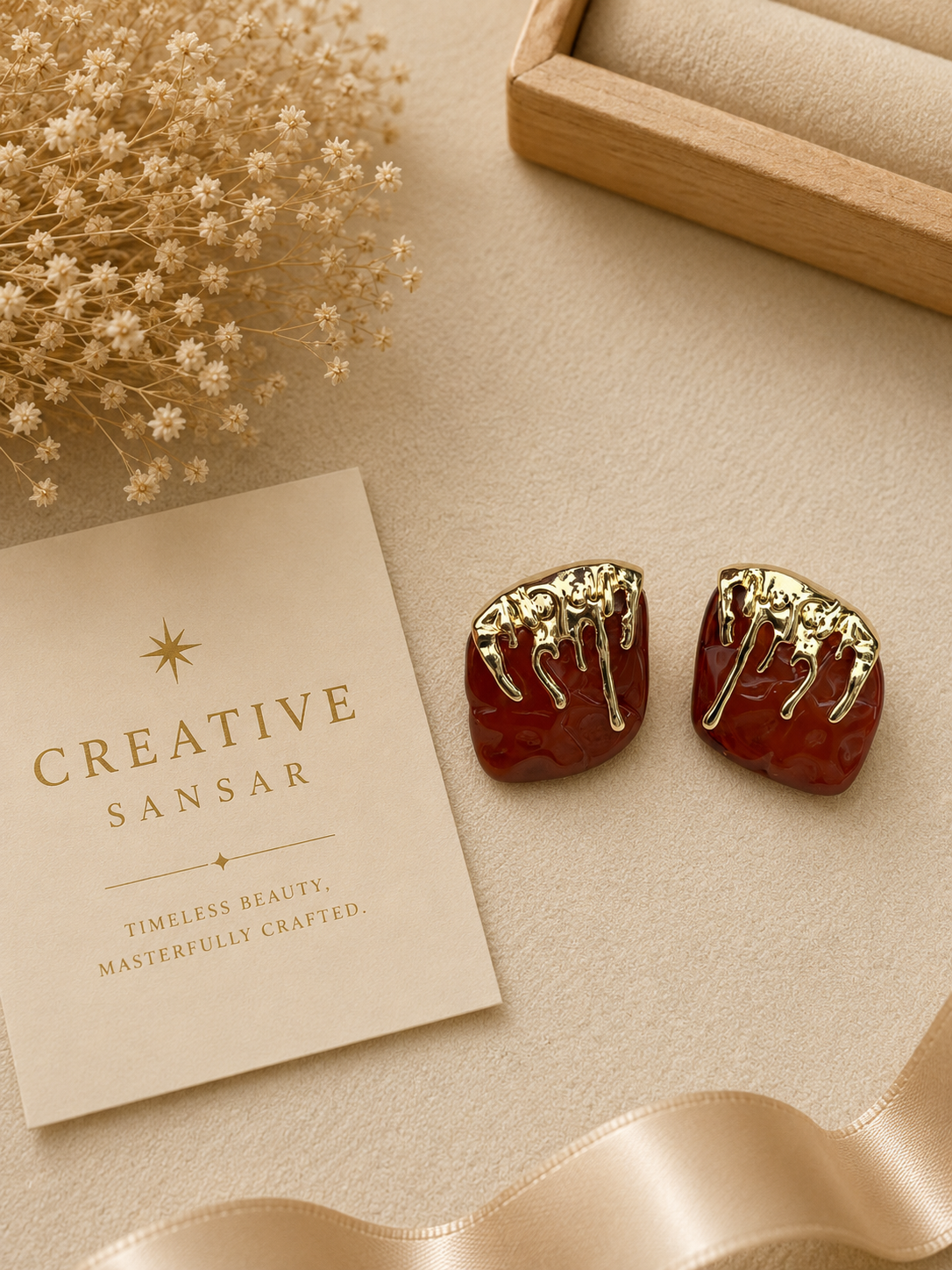 Drip Stone Stud Earrings
