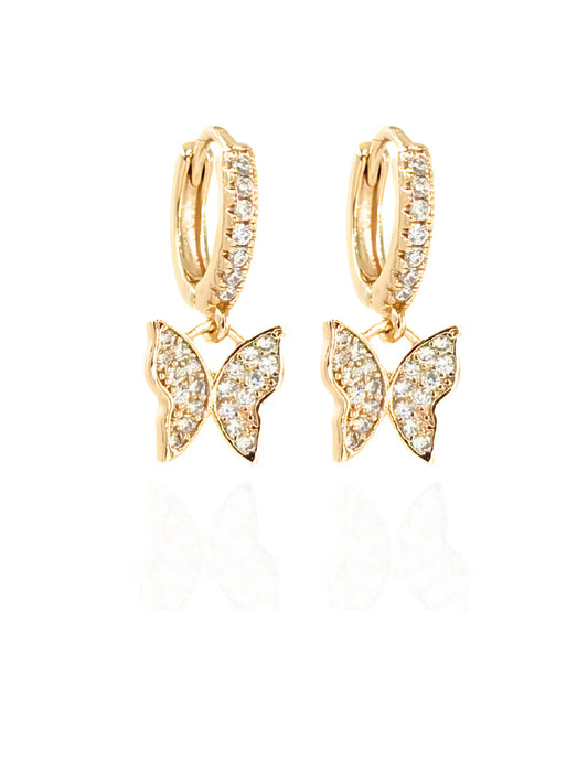 Butterfly Charm Hoop Earrings