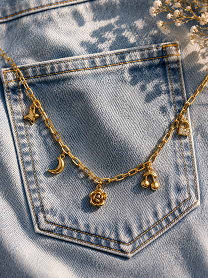 Charm Paperclip Chain Necklace