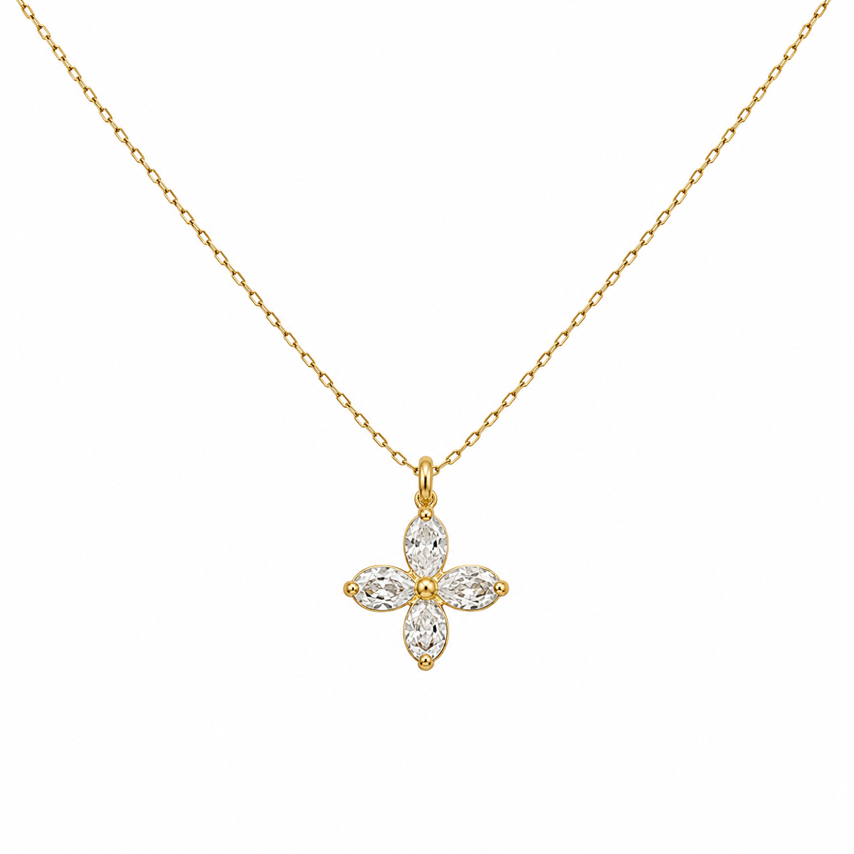 Crystal Clover Pendant Necklace