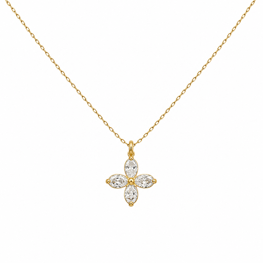 Crystal Clover Pendant Necklace