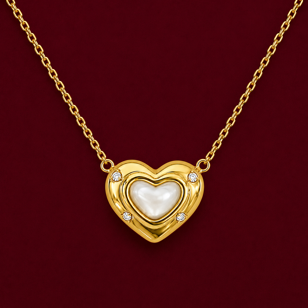 Heart Mother-of-Pearl Pendant Necklace