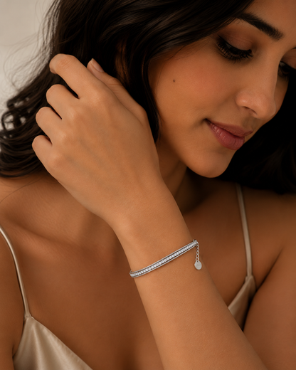 CZ Tennis Double Strand Bracelet