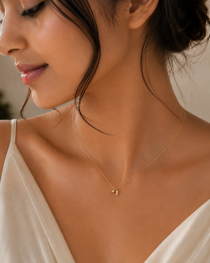 Peanut and Apple Charm Necklace