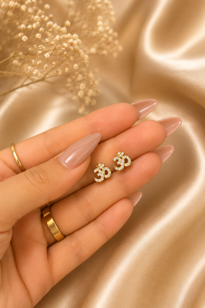 Om Stud Helix Earrings