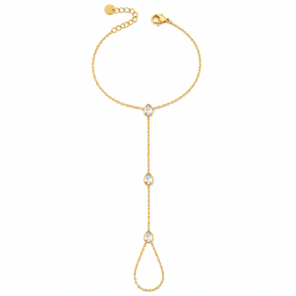 Teardrop CZ Hath Phool Bracelet