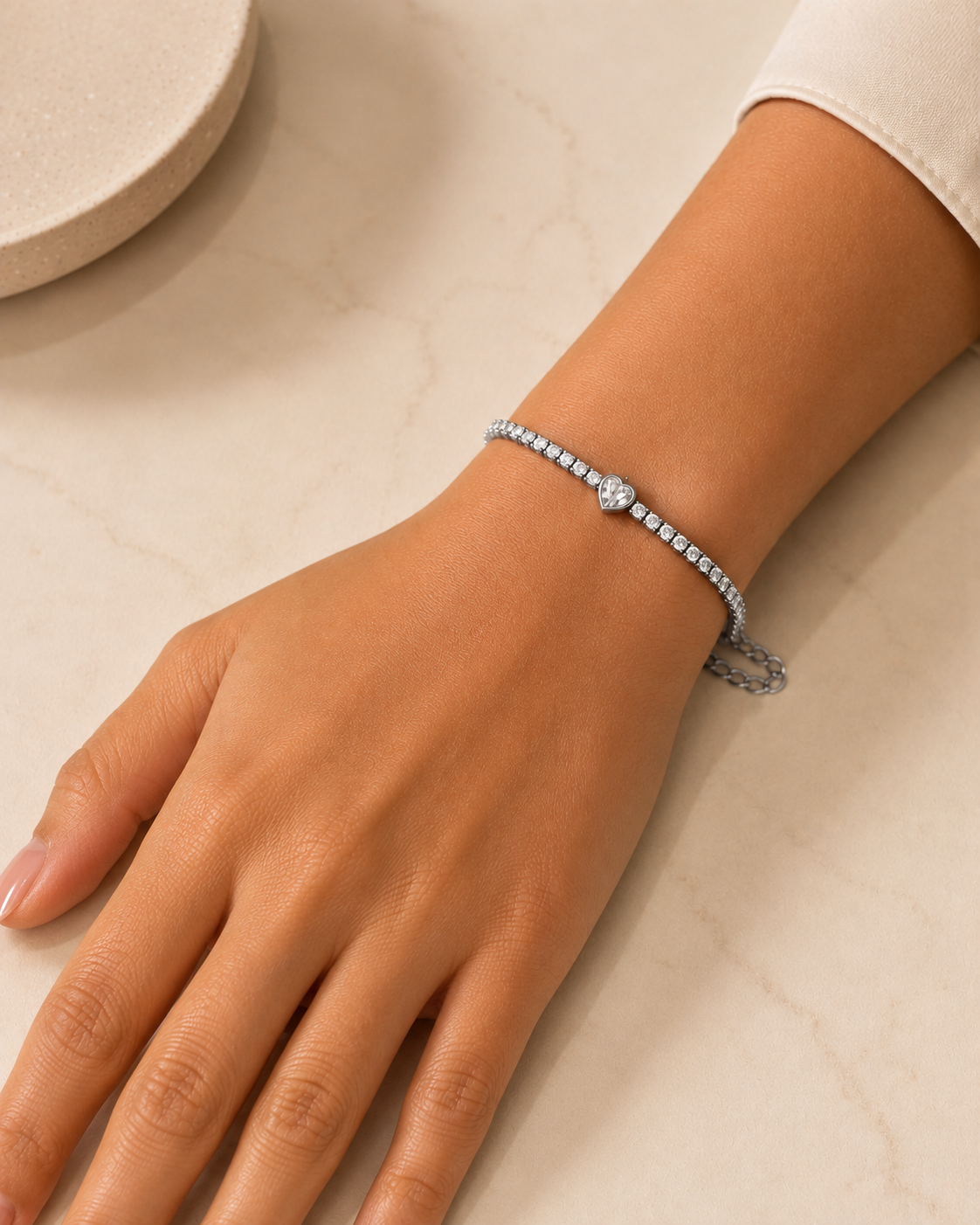 Heart Tennis Bracelet