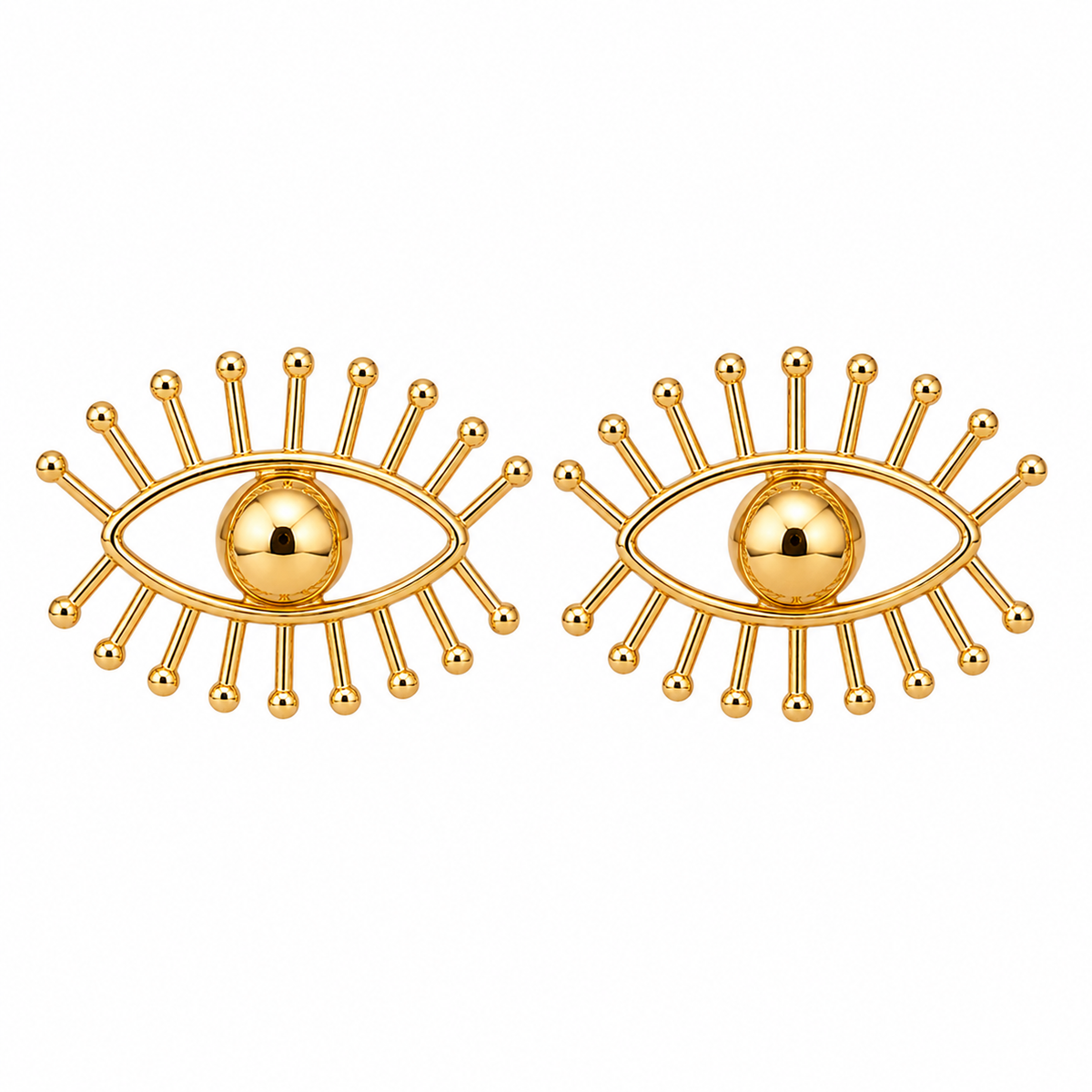 Eyelash Evil Eye Stud Earrings