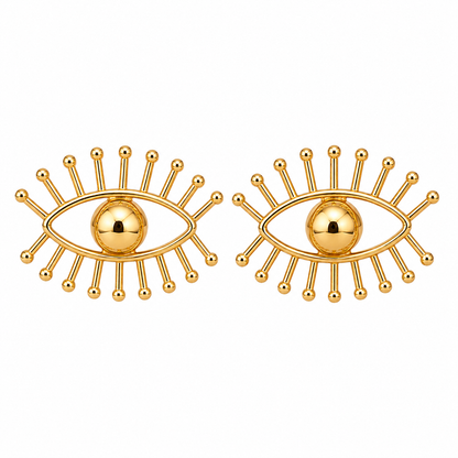 Eyelash Evil Eye Stud Earrings