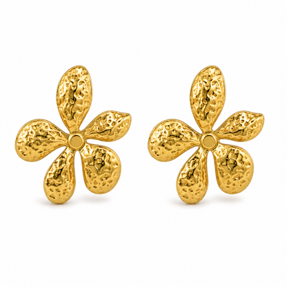 Textured Flower Stud Earrings