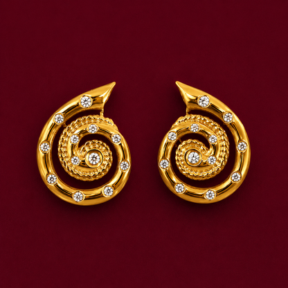 Spiral Crystal Stud Earrings